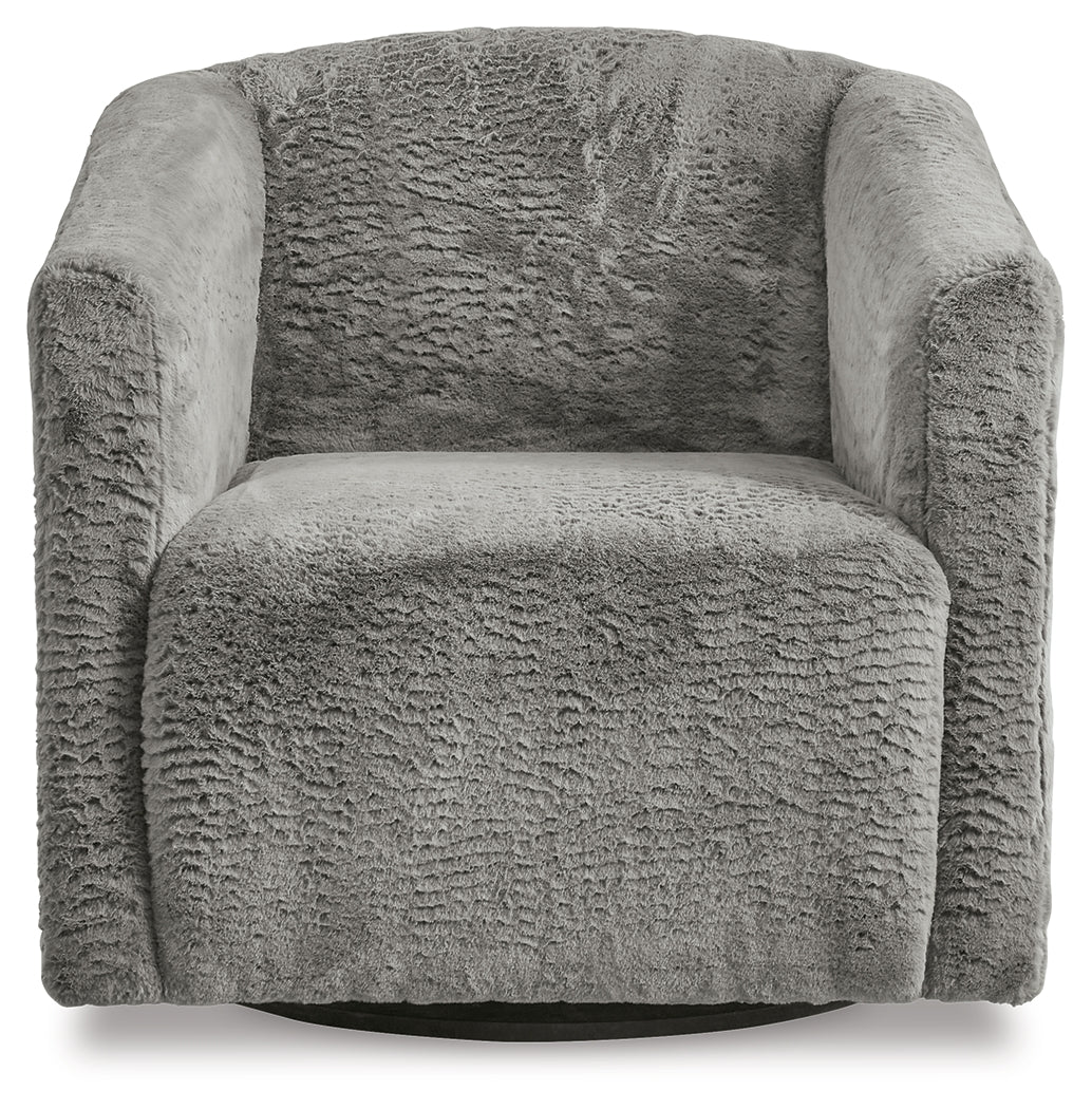 Bramner Charcoal Swivel Accent Chair (Online Special Price) - Ornate Home