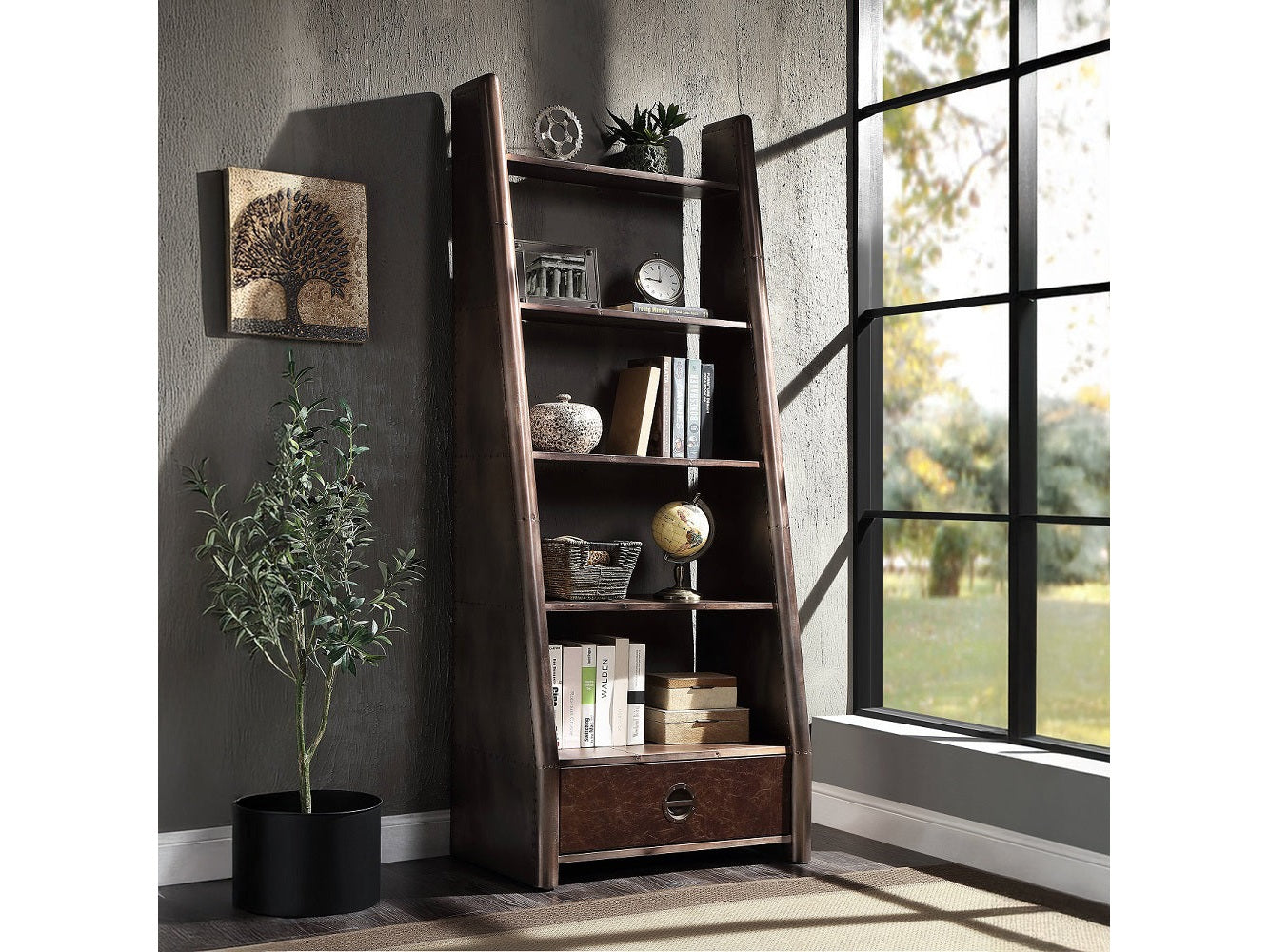 Brancaster Aluminum Bookcase - Ornate Home