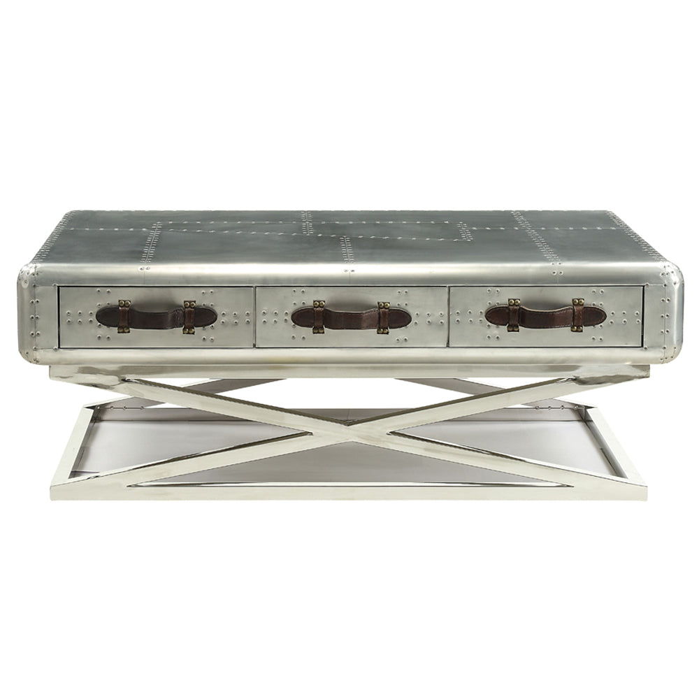 Brancaster Coffee Table in Aluminum - Ornate Home