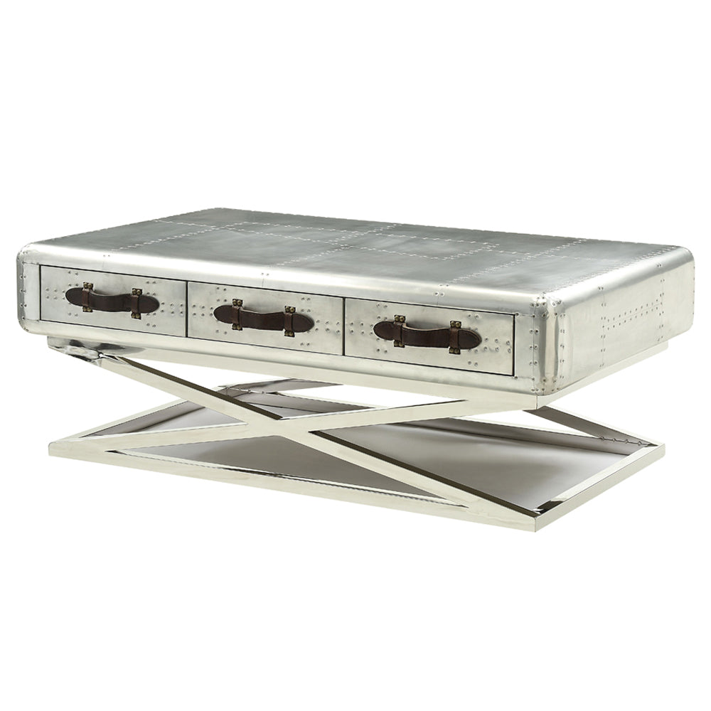 Brancaster Coffee Table in Aluminum - Ornate Home