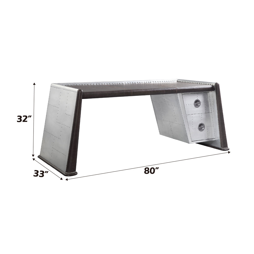 Brancaster Distress Chocolate Desk - Ornate Home