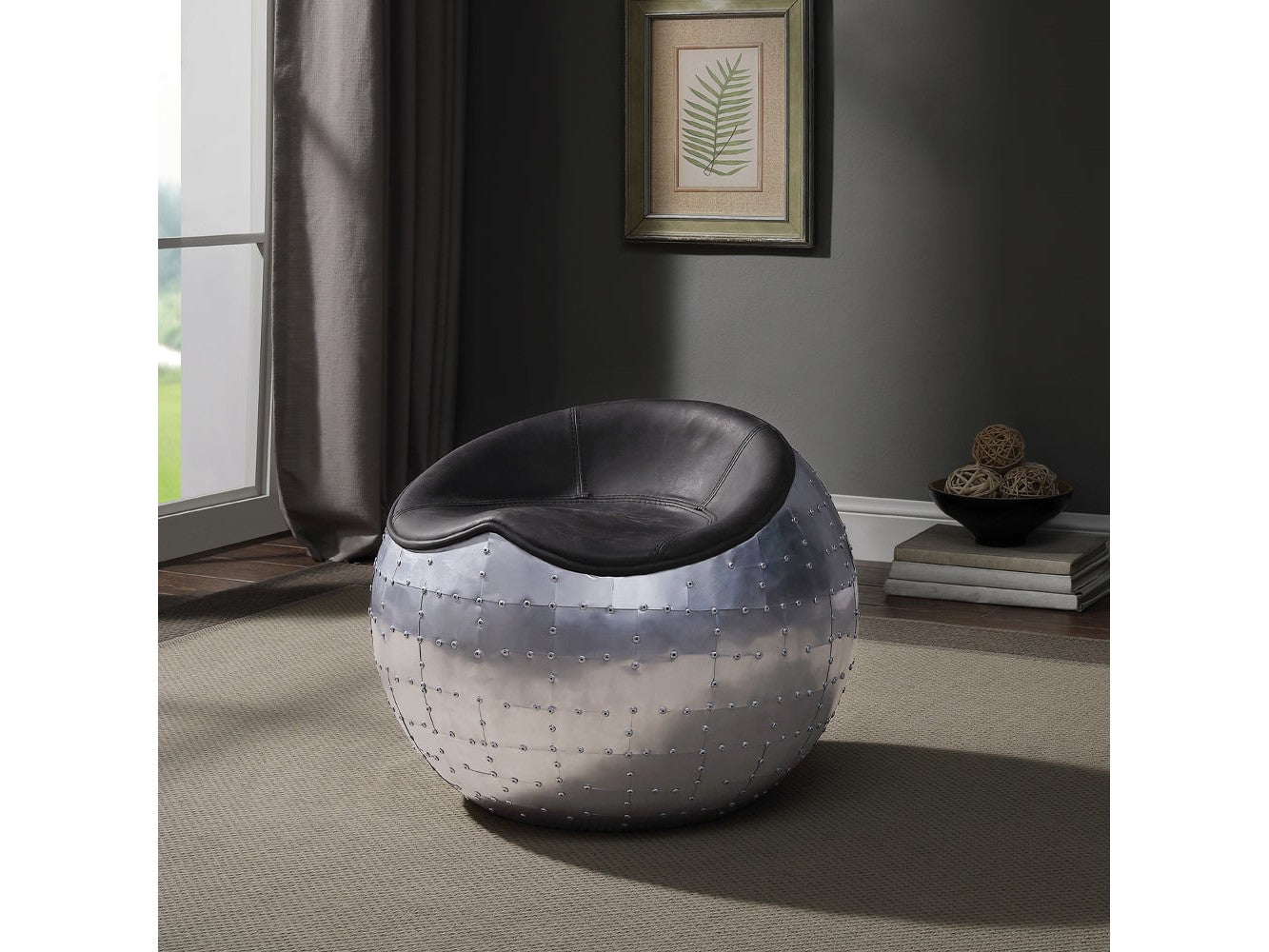 Brancaster Ebony Ottoman - Ornate Home