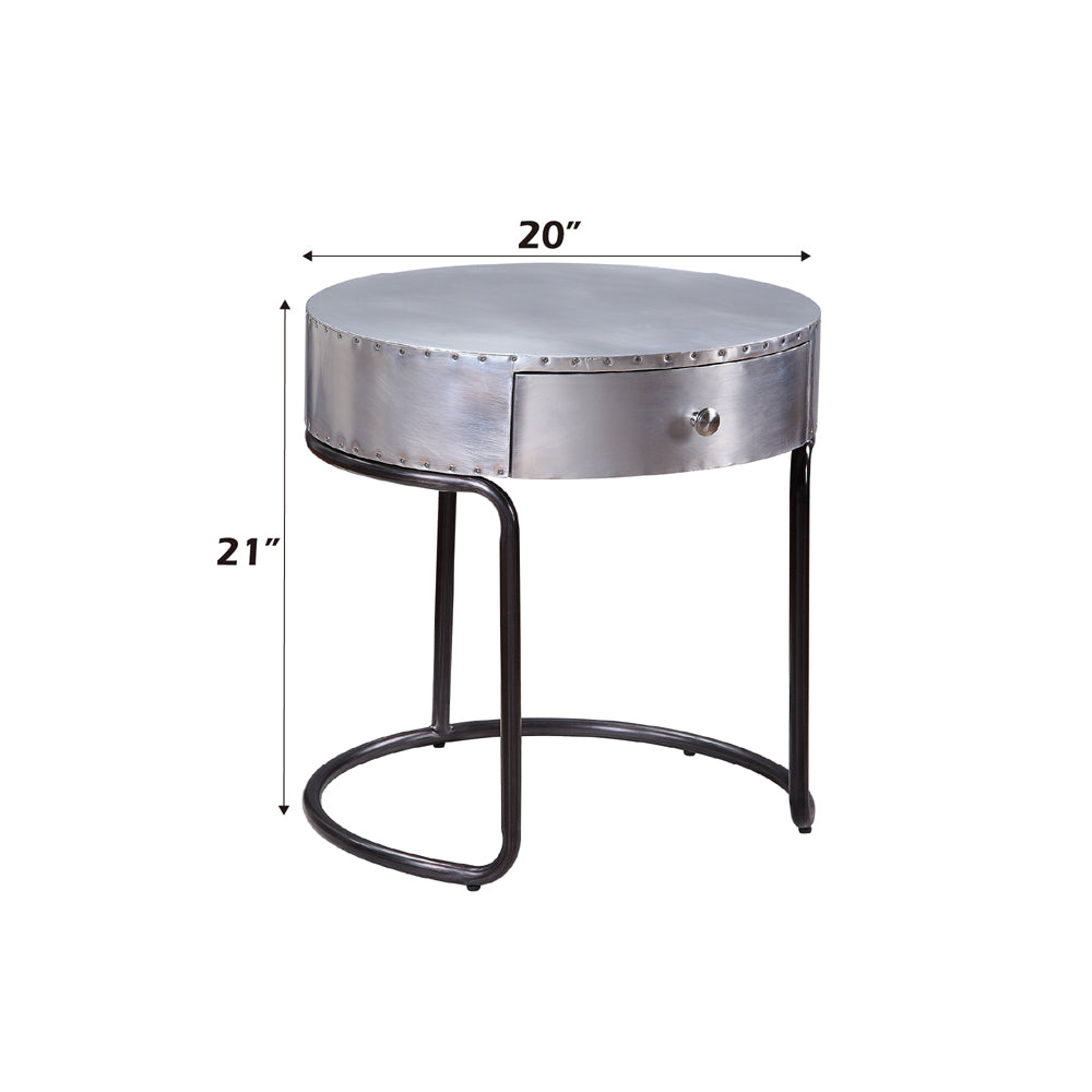 Brancaster End Table in Aluminum - Ornate Home