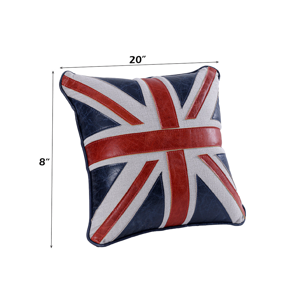 Brancaster Vintage Blue/Red/Linen Accent Cushion (Set of 2) - Ornate Home