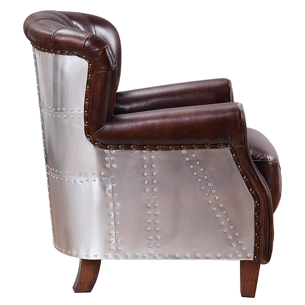 Brancaster Vintage Brown Accent Chair - Ornate Home