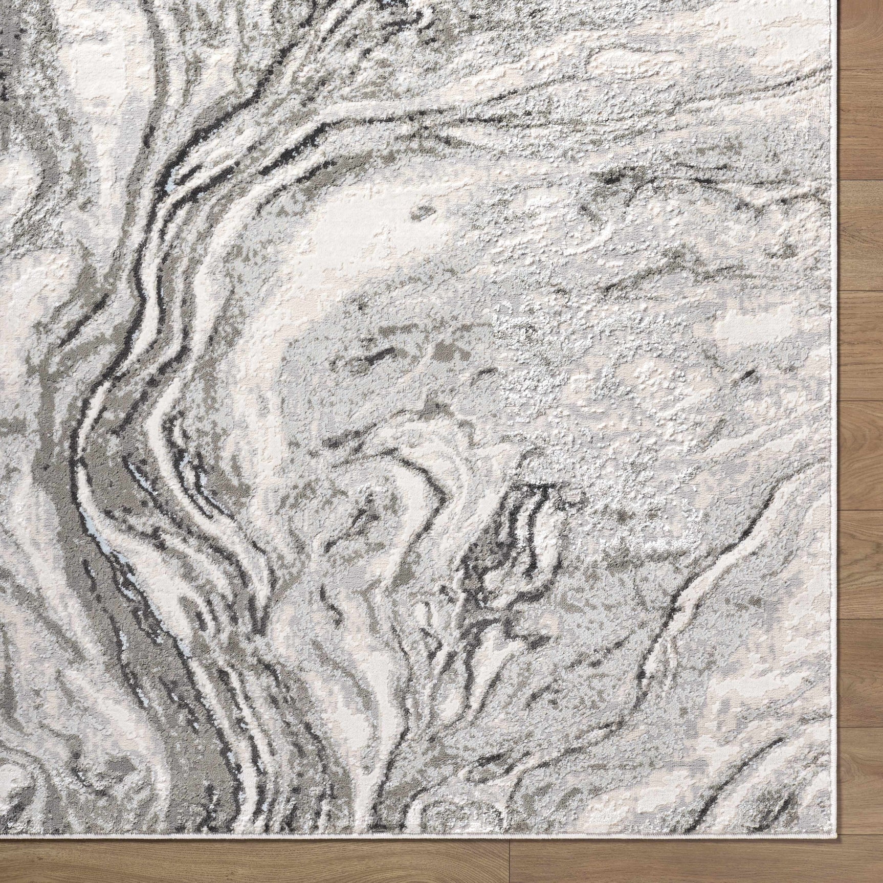 Brandi Gray Marble Area Rug - Ornate Home