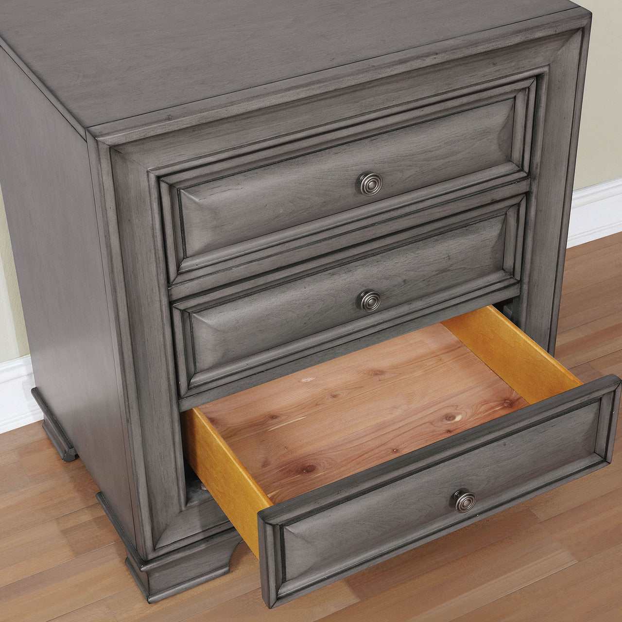 Brandt Gray Nightstand - Ornate Home