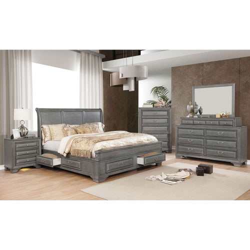 Brandt Gray Storage Platform Bed - Ornate Home
