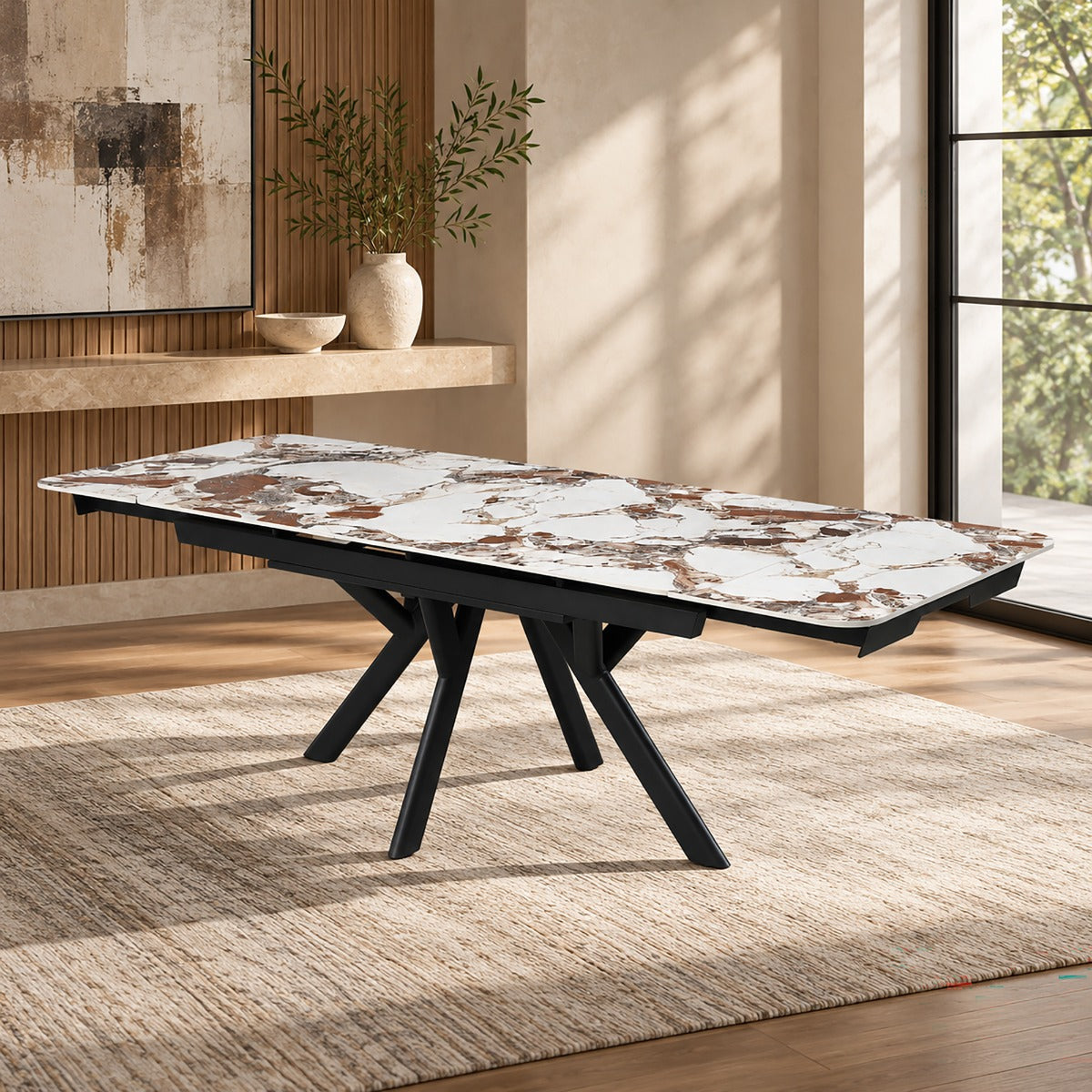 Branson Black Dining Table W/Ceramic Top
