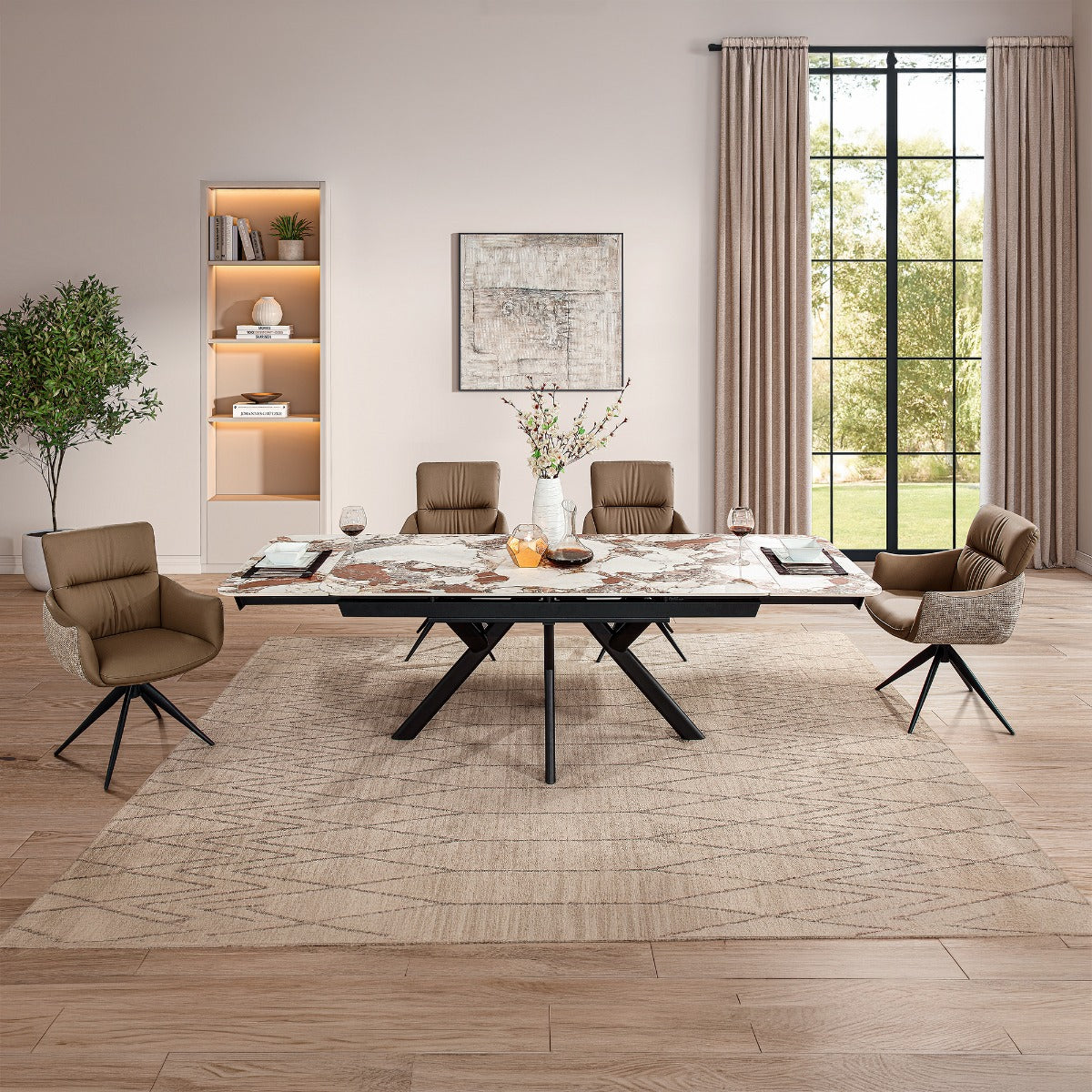 Branson Black Dining Table W/Ceramic Top