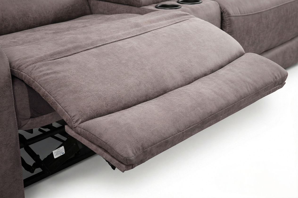 Branson Zero Slate 6-Piece Dual Power Reclining Modular Sectional with Storage Console - Ornate Home