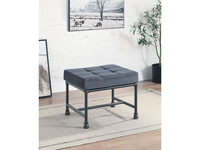 Brantley Chair Gray Velvet & Sandy Gray w/ Ottoman - Ornate Home