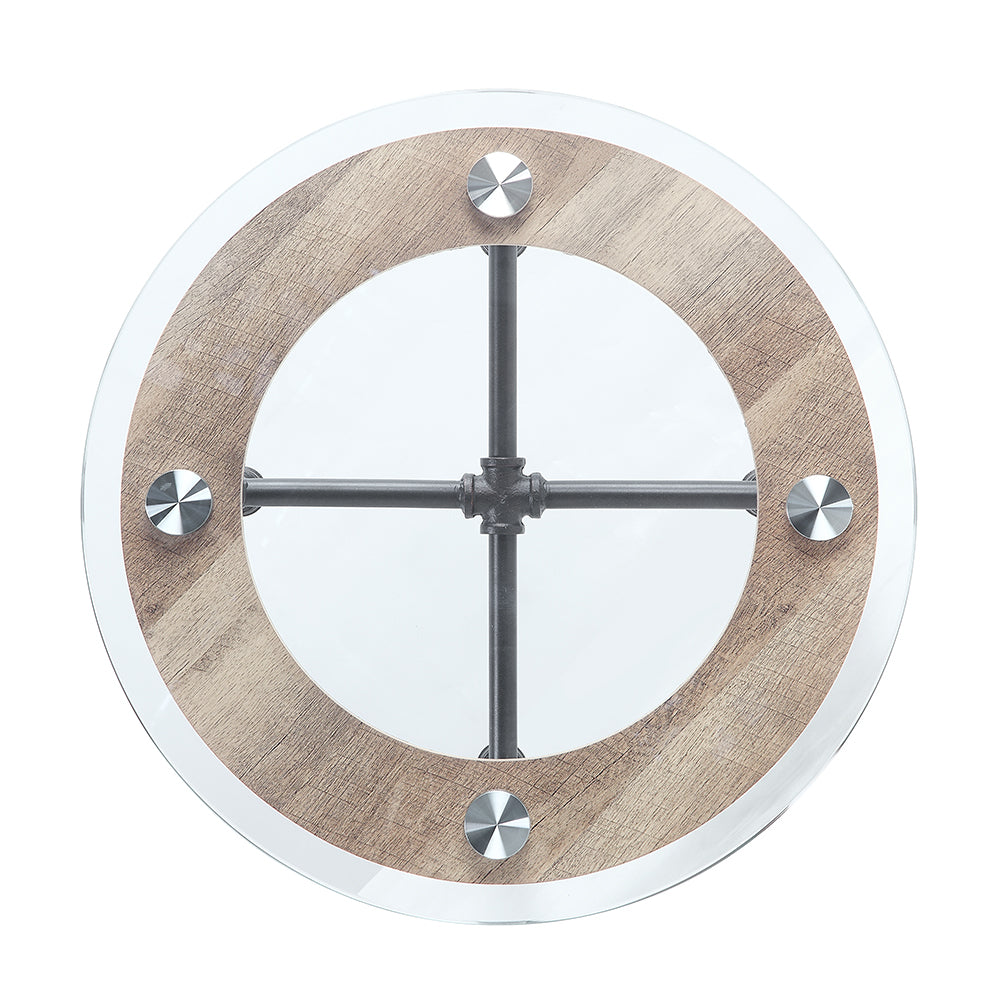 Brantley Clear Glass/Sandy Gray End Table - Ornate Home