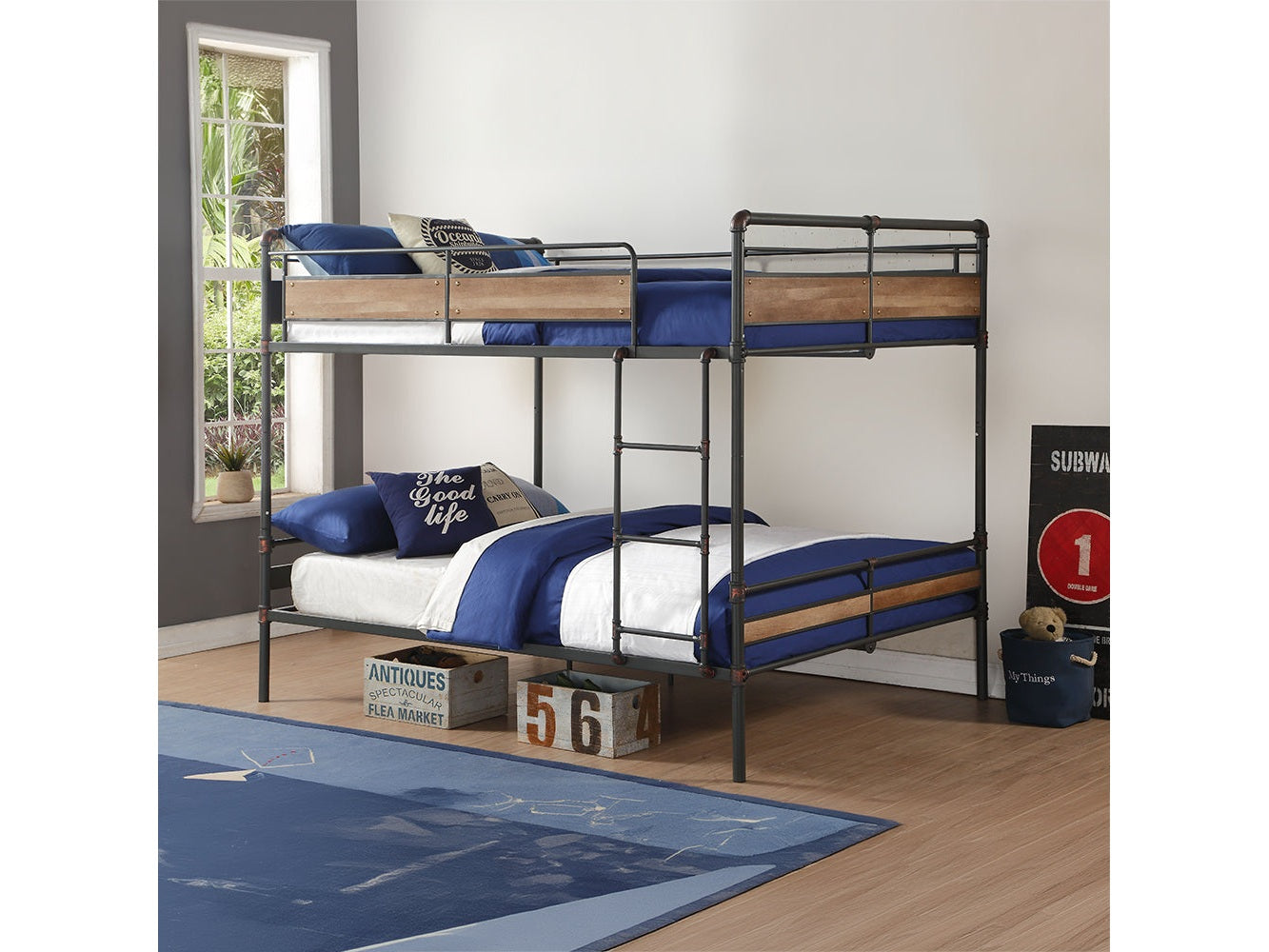 Brantley II Sandy Black/Bronze Queen/Queen Bunk Bed - Ornate Home