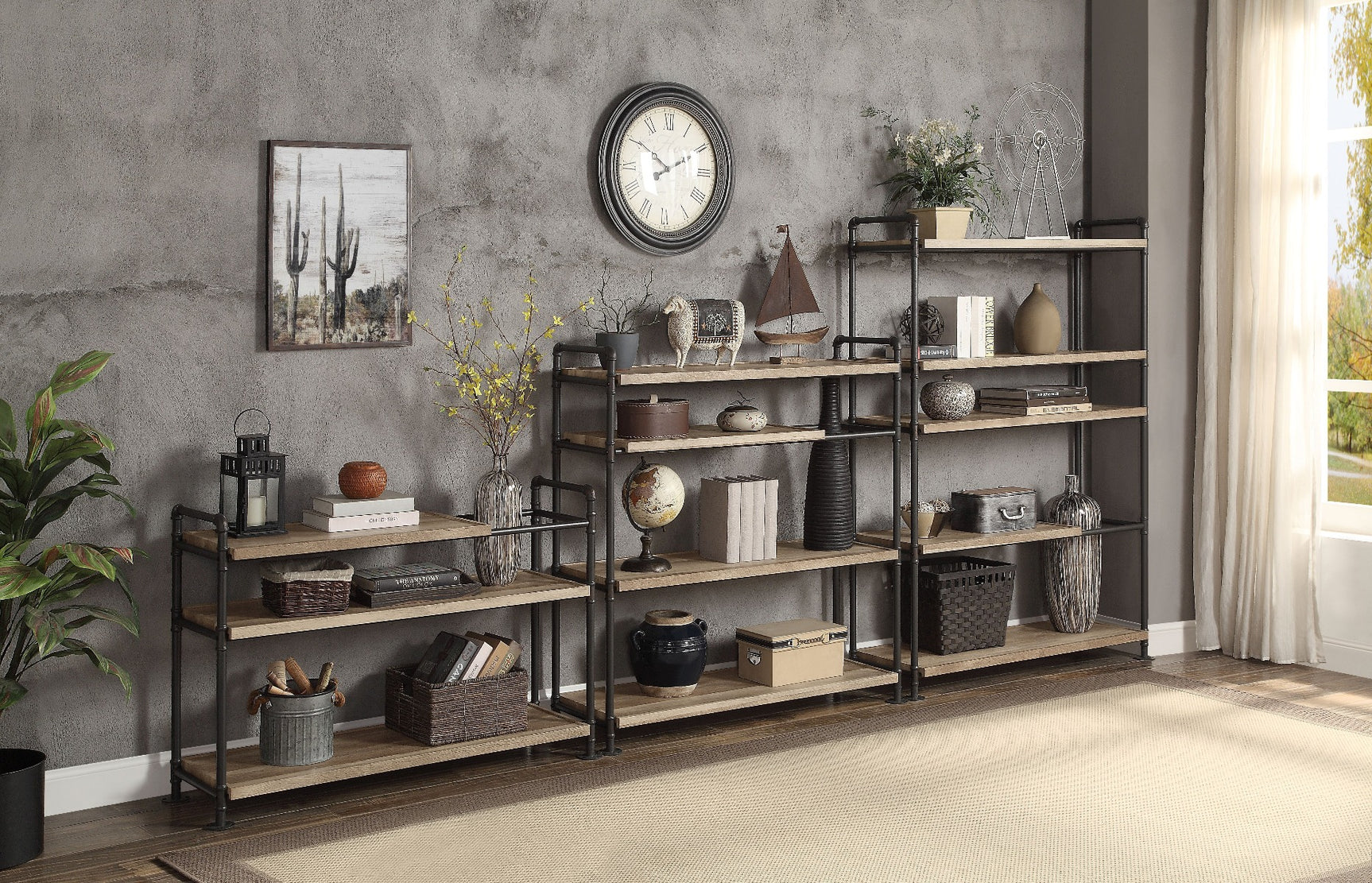 Brantley Oak 3 Shelf Bookshelf - Ornate Home