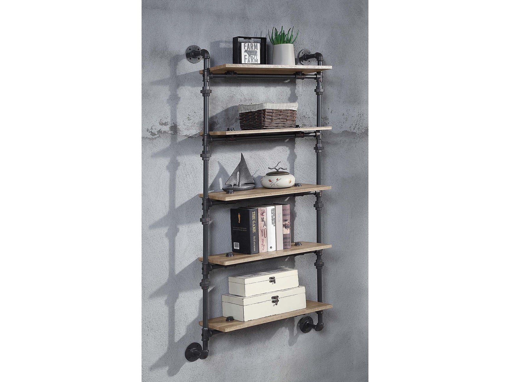 Brantley Wall Rack w/5 Shelves - Ornate Home