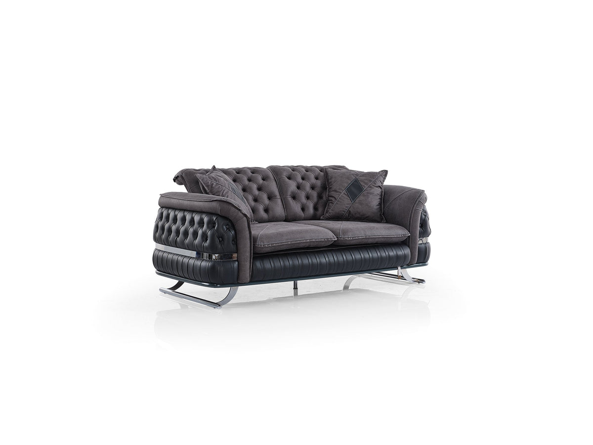 Bravo Black Convertible Loveseat - Ornate Home