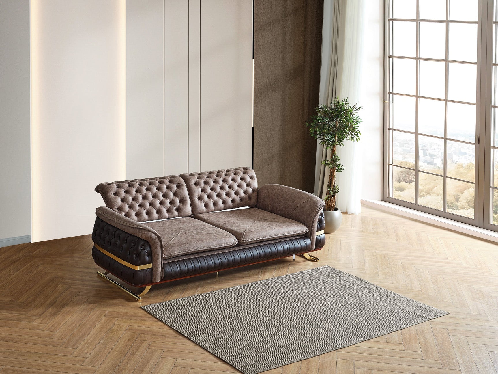 Bravo Brown Convertible Sofa