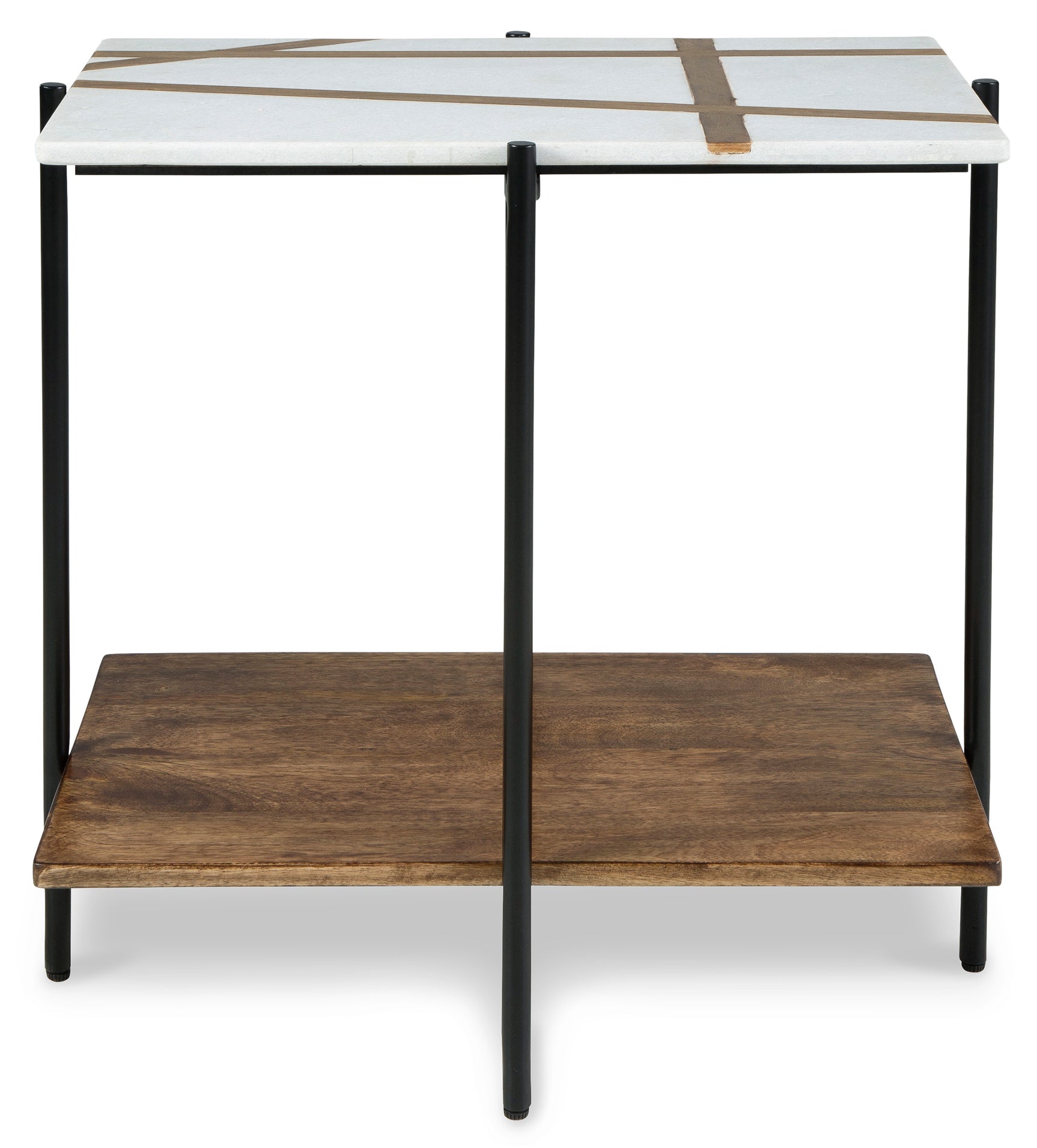 Braxmore White/Light Brown Accent Table - Ornate Home