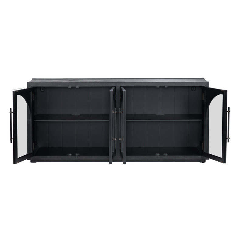 Braxton Black Four-Door Sideboard - Ornate Home