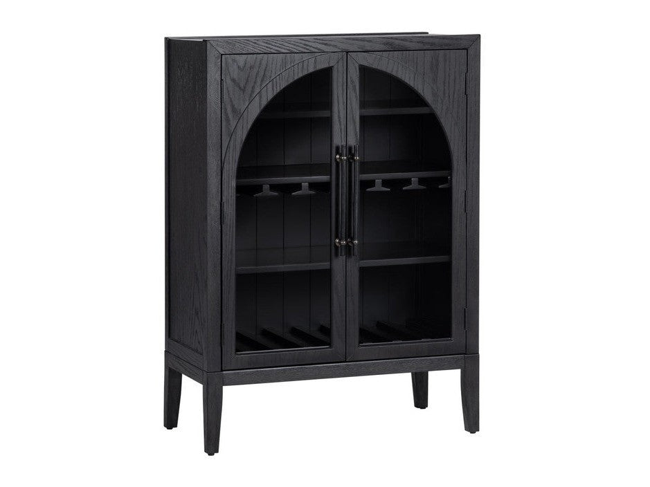 Braxton Black Wine Cabinet - Ornate Home