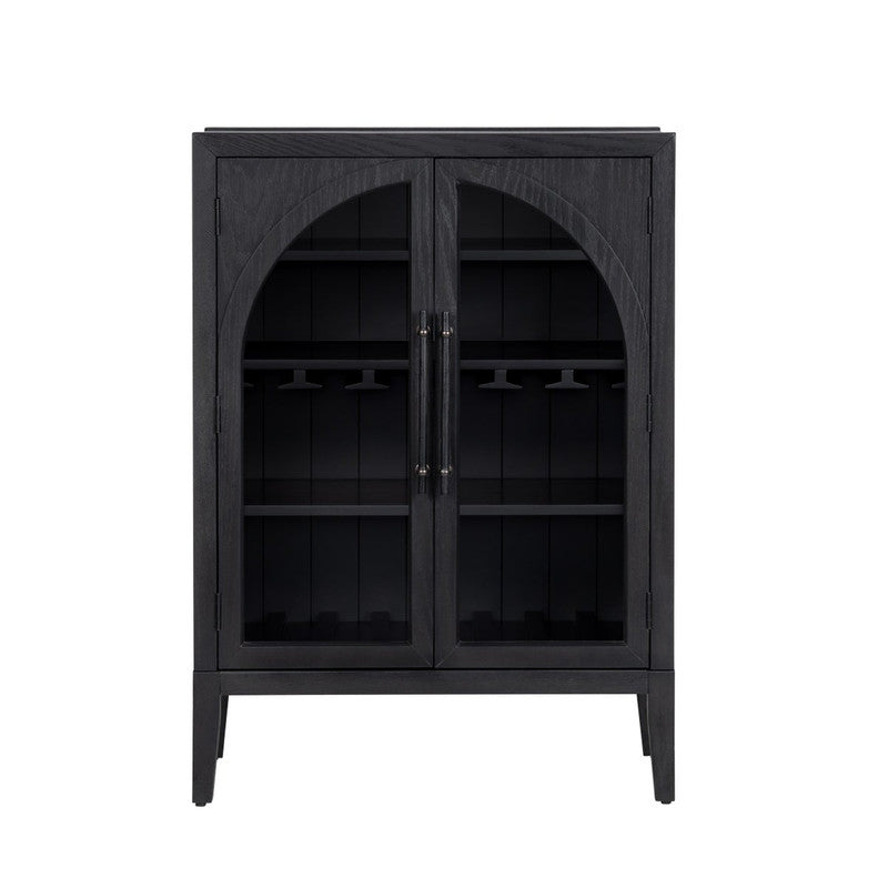 Braxton Black Wine Cabinet - Ornate Home