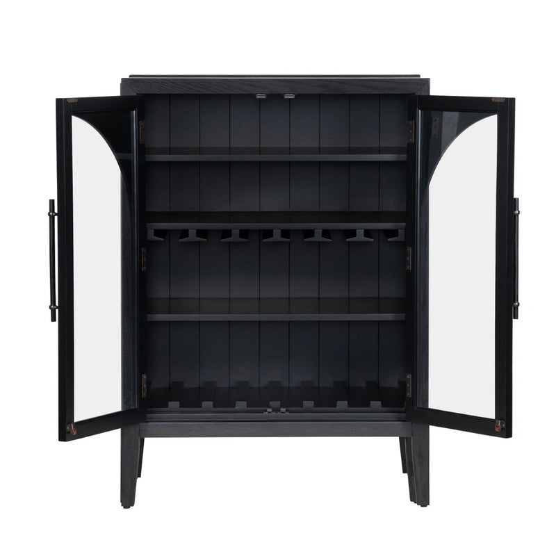 Braxton Black Wine Cabinet - Ornate Home