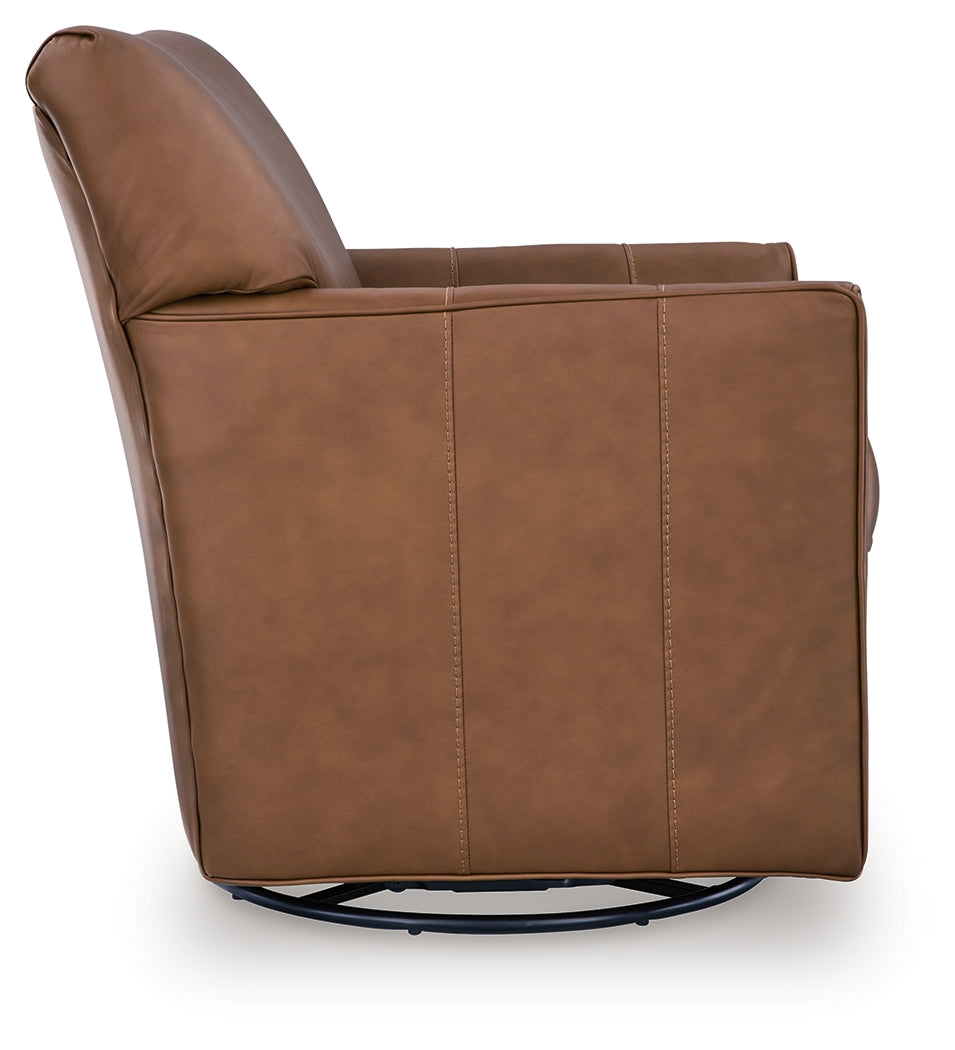 Braydunn Caramel Swivel Glider Accent Chair (Online Special Price) - Ornate Home