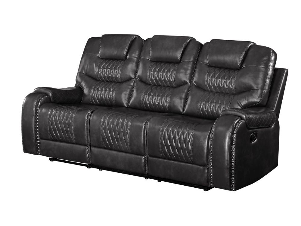 Braylon Magnetite PU Sofa (Motion) - Ornate Home