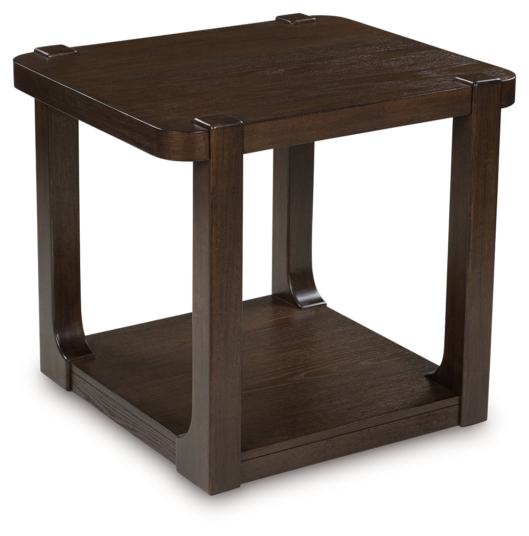 Breckington Dark Brown Rectangular End Table - Ornate Home