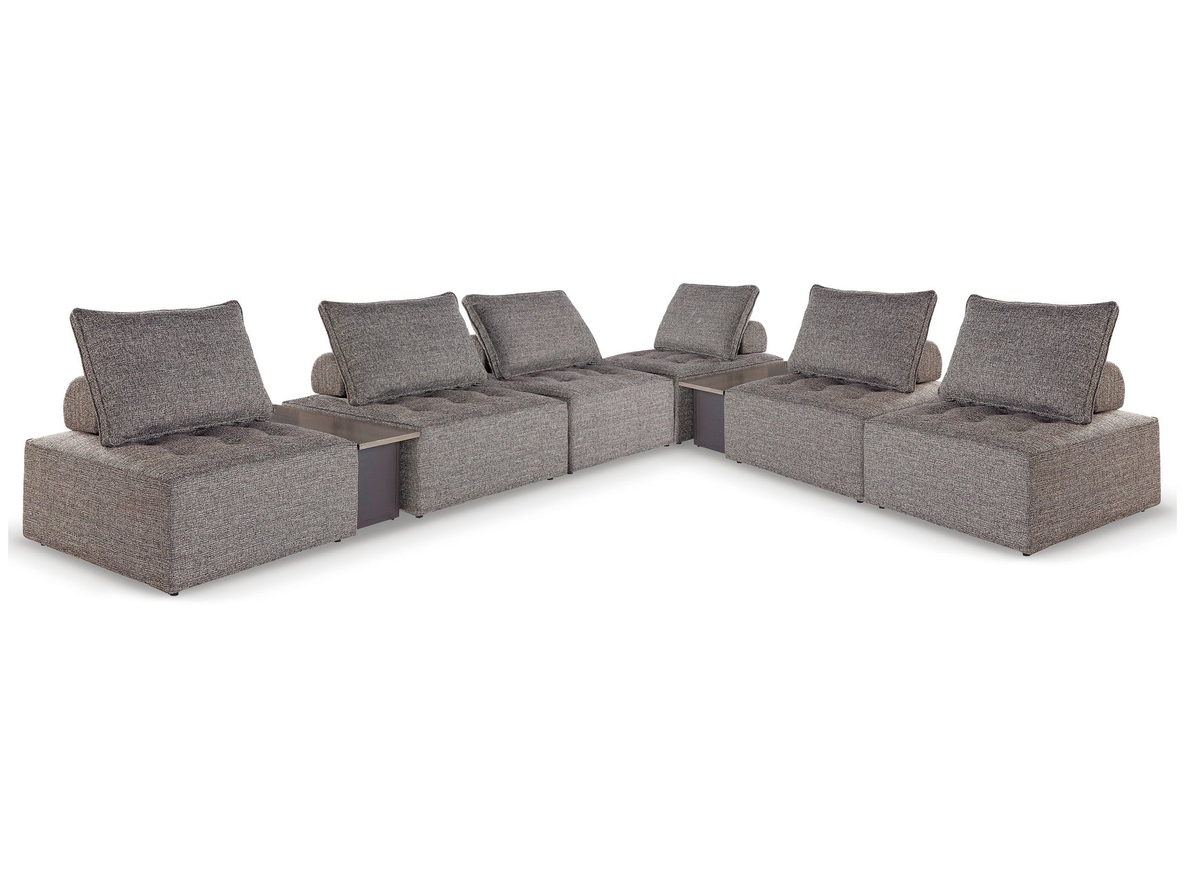 Bree Zee Brown 8-Piece Outdoor Modular Seating (8 outdoor lounge chairs, 2 end tables) - Ornate Home