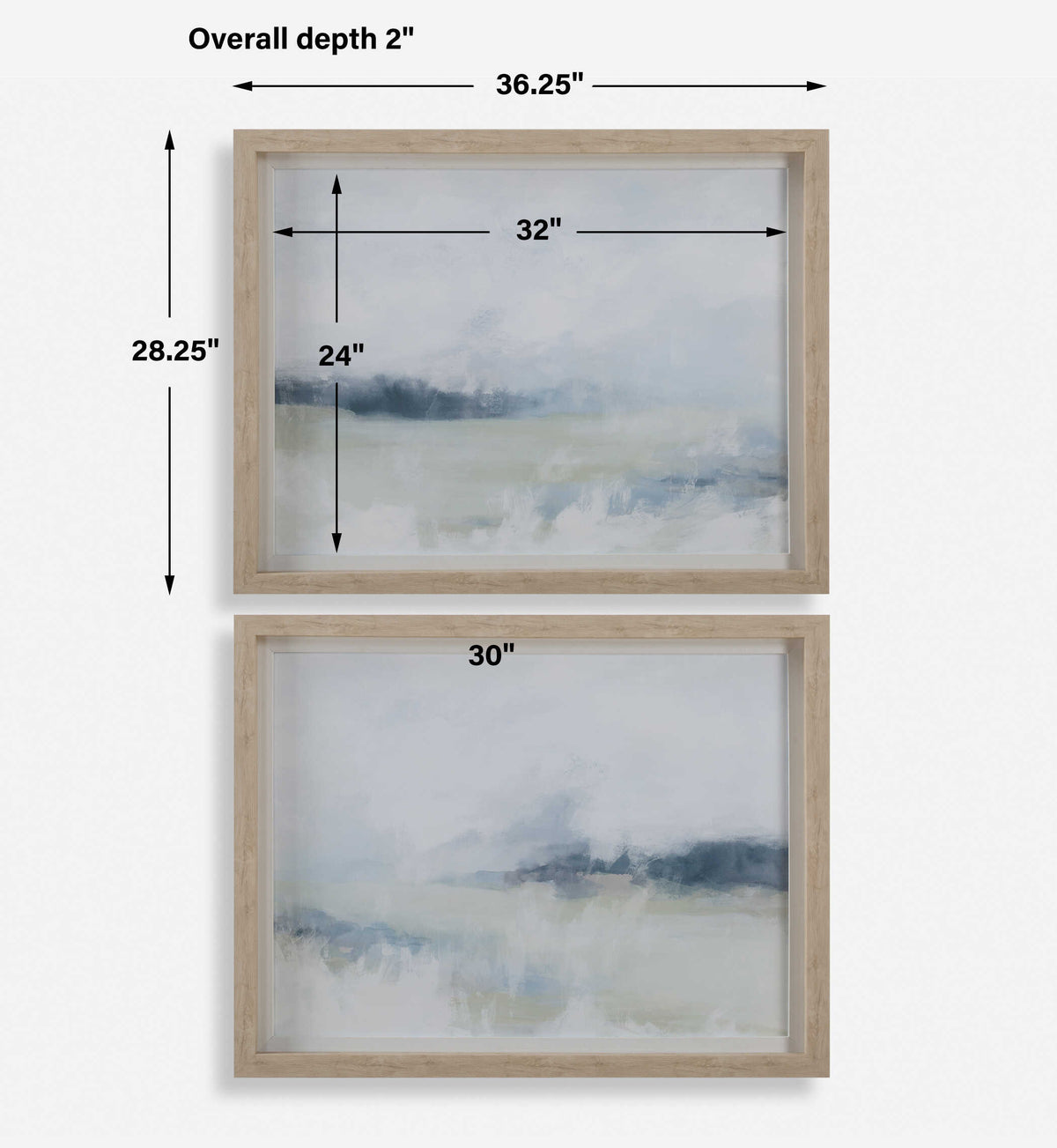 Breezy Vista Multicolor Framed Prints (Set of 2) - Ornate Home