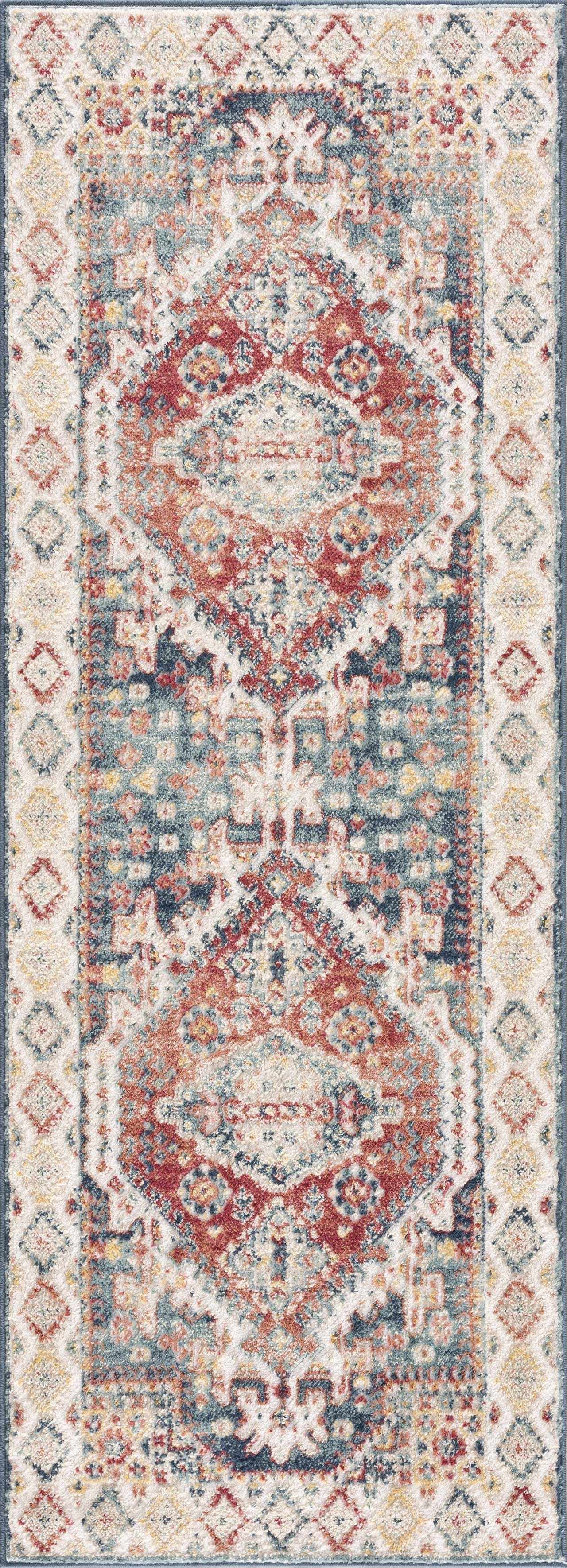 Brend Rust Medallion Area Rug - Ornate Home