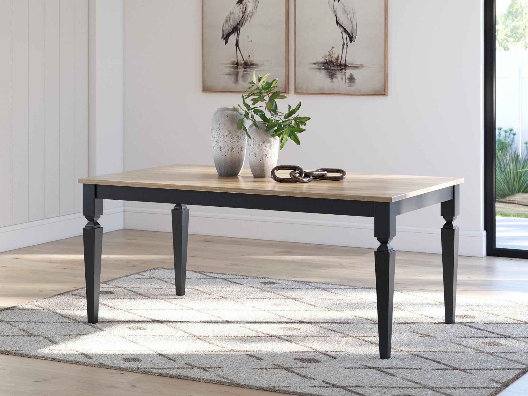 Brenkerton Grayish Brown/Black Rectangular Dining Room Table - Ornate Home
