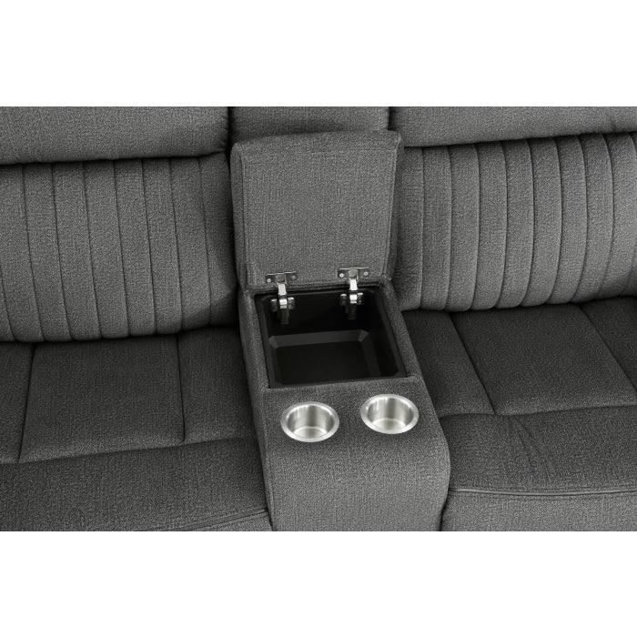 Brennen Charcoal Double Reclining Loveseat - Ornate Home