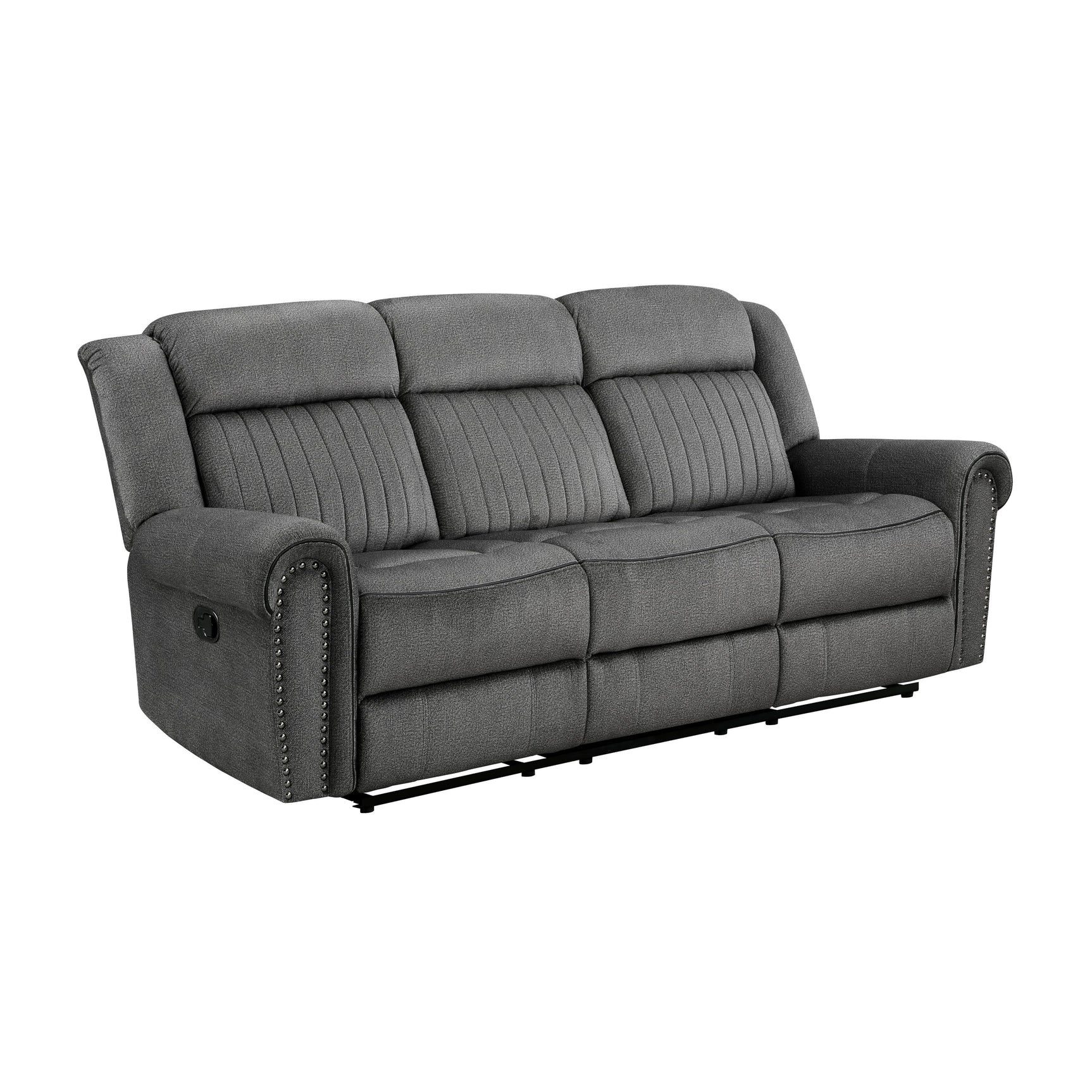 Brennen Charcoal Double Reclining Sofa - Ornate Home