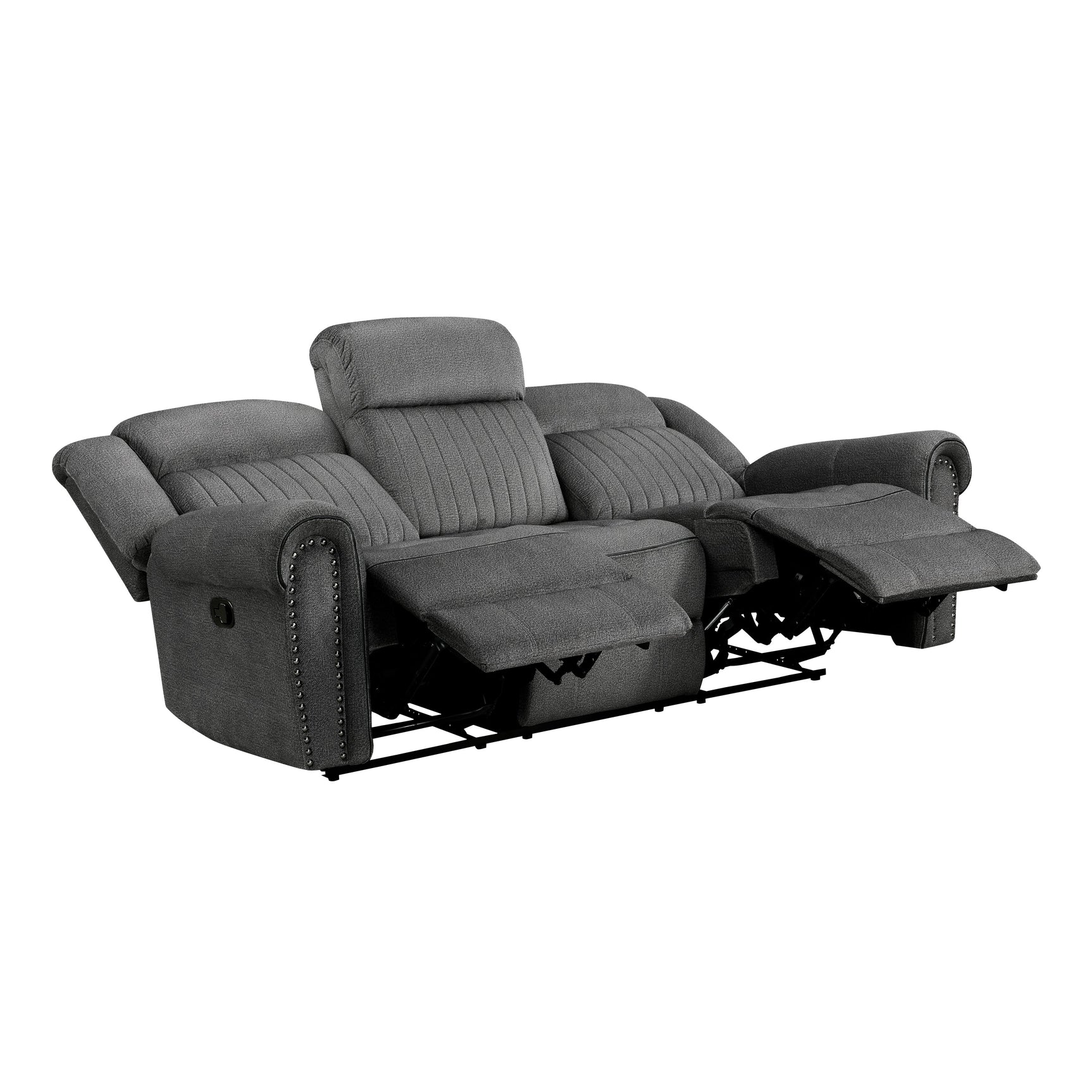 Brennen Charcoal Double Reclining Sofa - Ornate Home