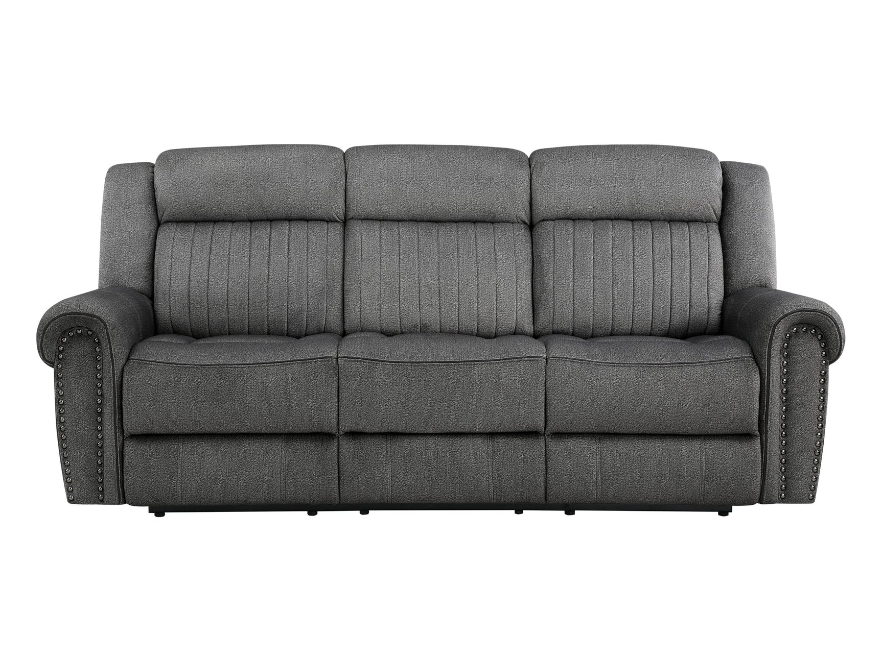 Brennen Charcoal Power Double Reclining Sofa - Ornate Home