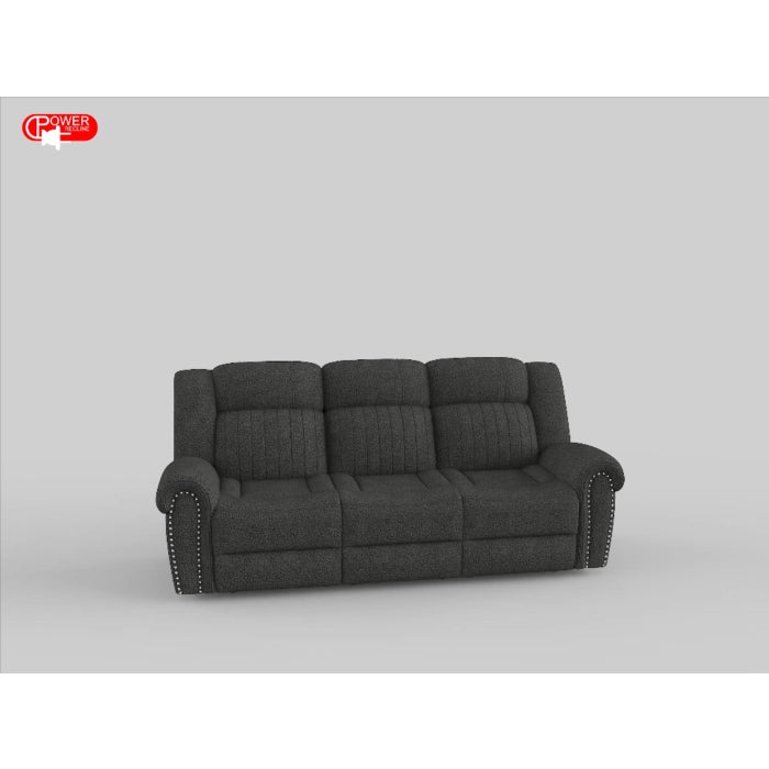 Brennen Charcoal Power Double Reclining Sofa - Ornate Home