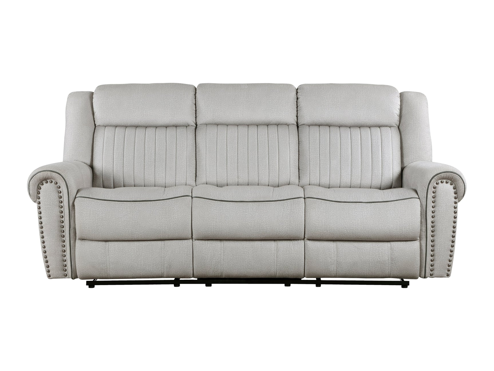 Brennen Mist Gray Double Reclining Sofa - Ornate Home