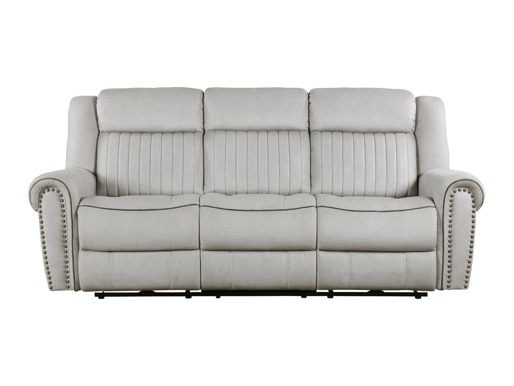 Brennen Mist Gray Power Double Reclining Sofa - Ornate Home