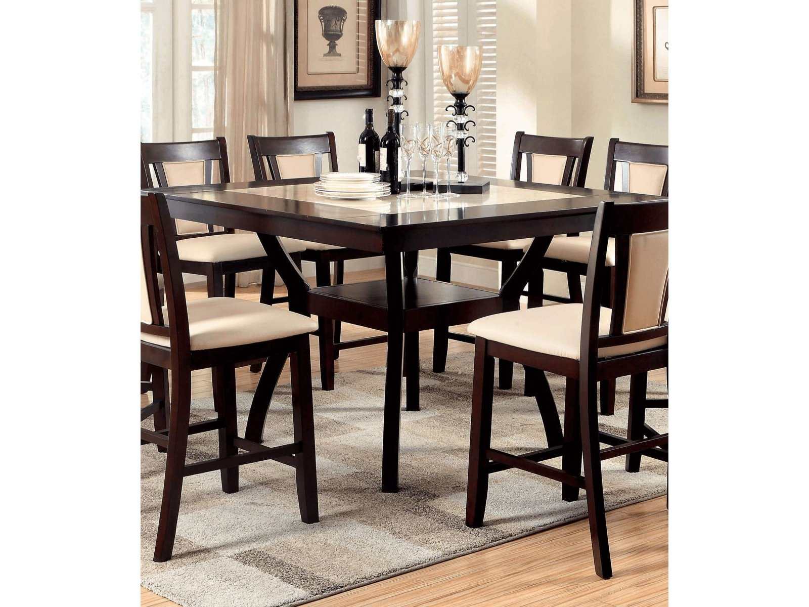 Brent II Dark Cherry/Ivory Dining Table - Ornate Home