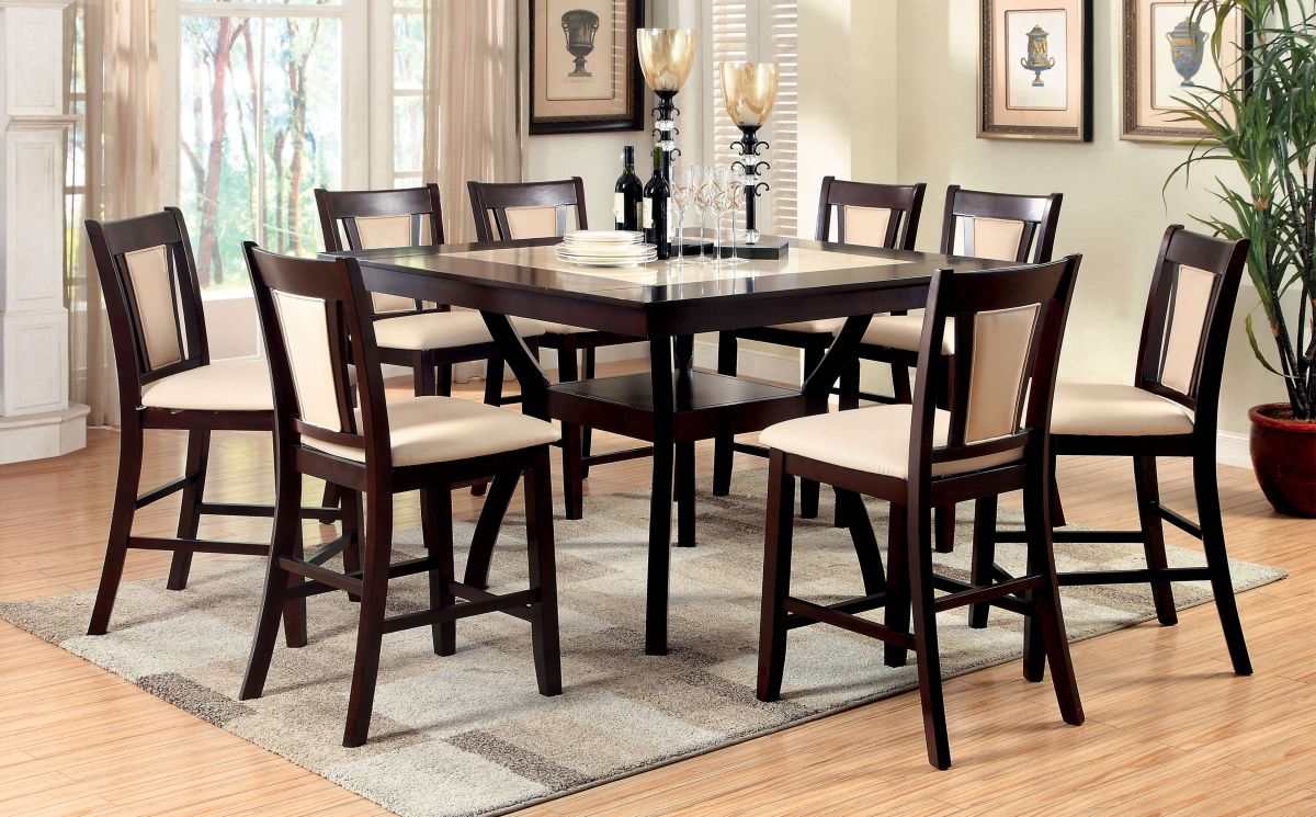 Brent II Dark Cherry/Ivory Dining Table - Ornate Home