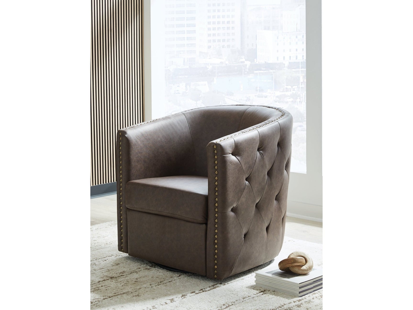 Brentlow Granite Swivel Accent Chair (Online Special Price) - Ornate Home