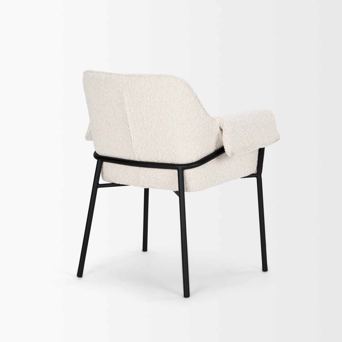 Brently Cream Curved Back Dining Arm Chair (Set of 2) - Ornate Home