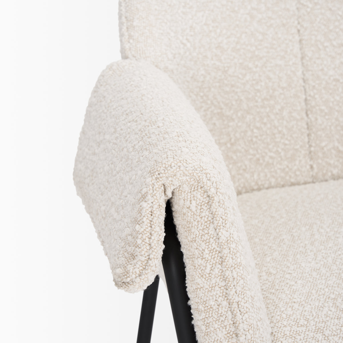 Brently Cream Curved Back Dining Arm Chair (Set of 2) - Ornate Home