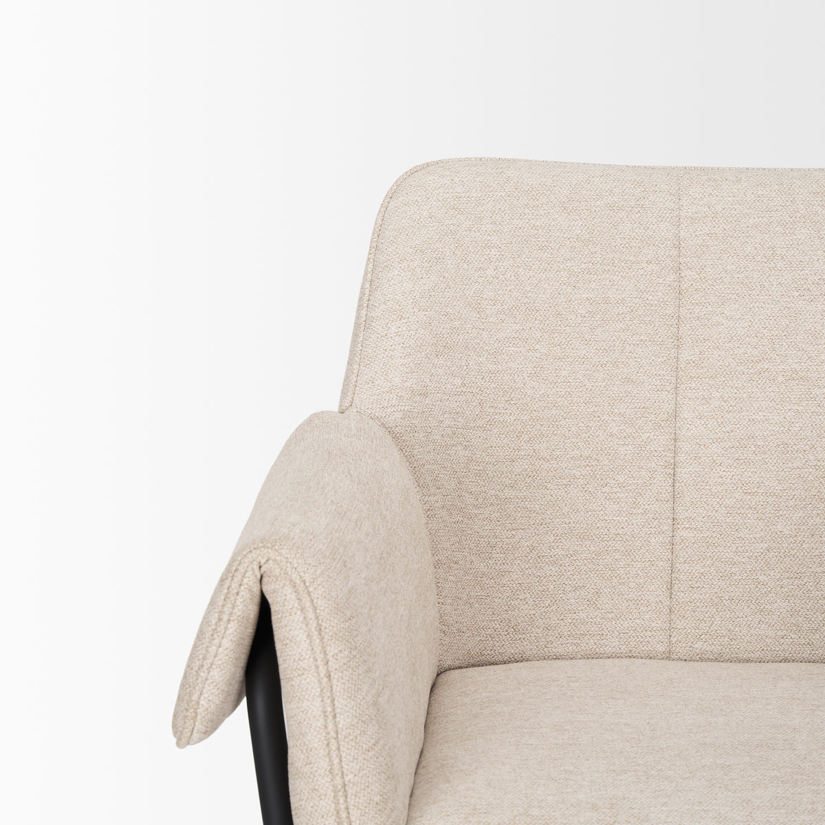 Brently Oatmeal Curved Back Dining Arm Chair (Set of 2) - Ornate Home