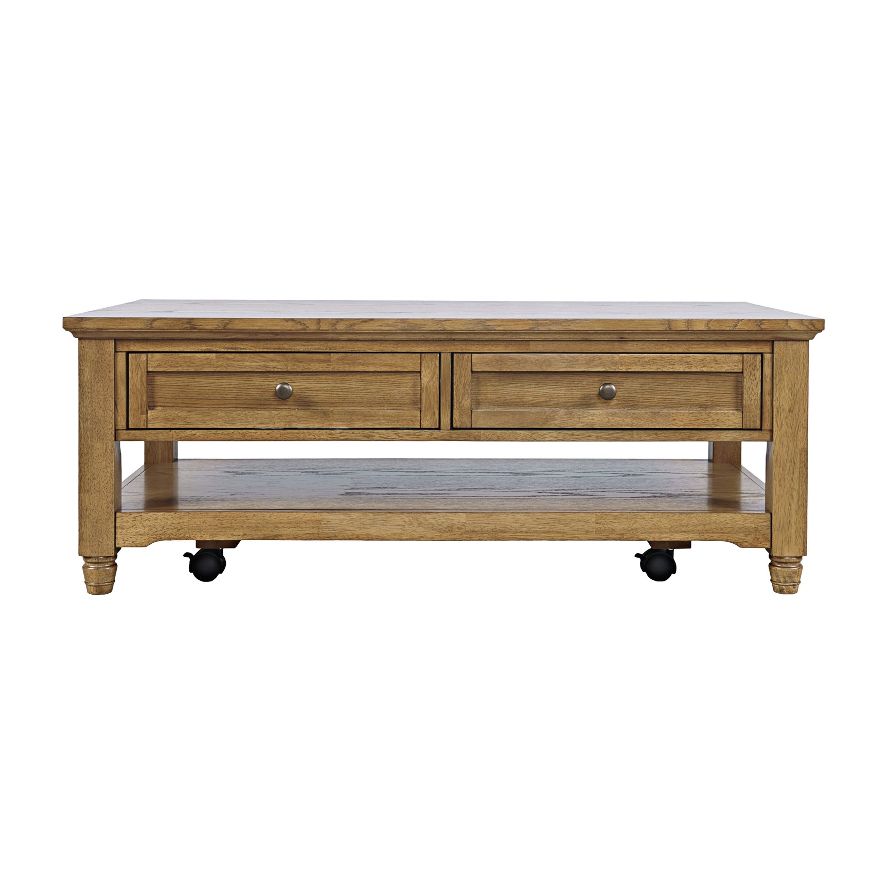 Brentwood Cascade Oak Castered Leg Cocktail Table - Ornate Home