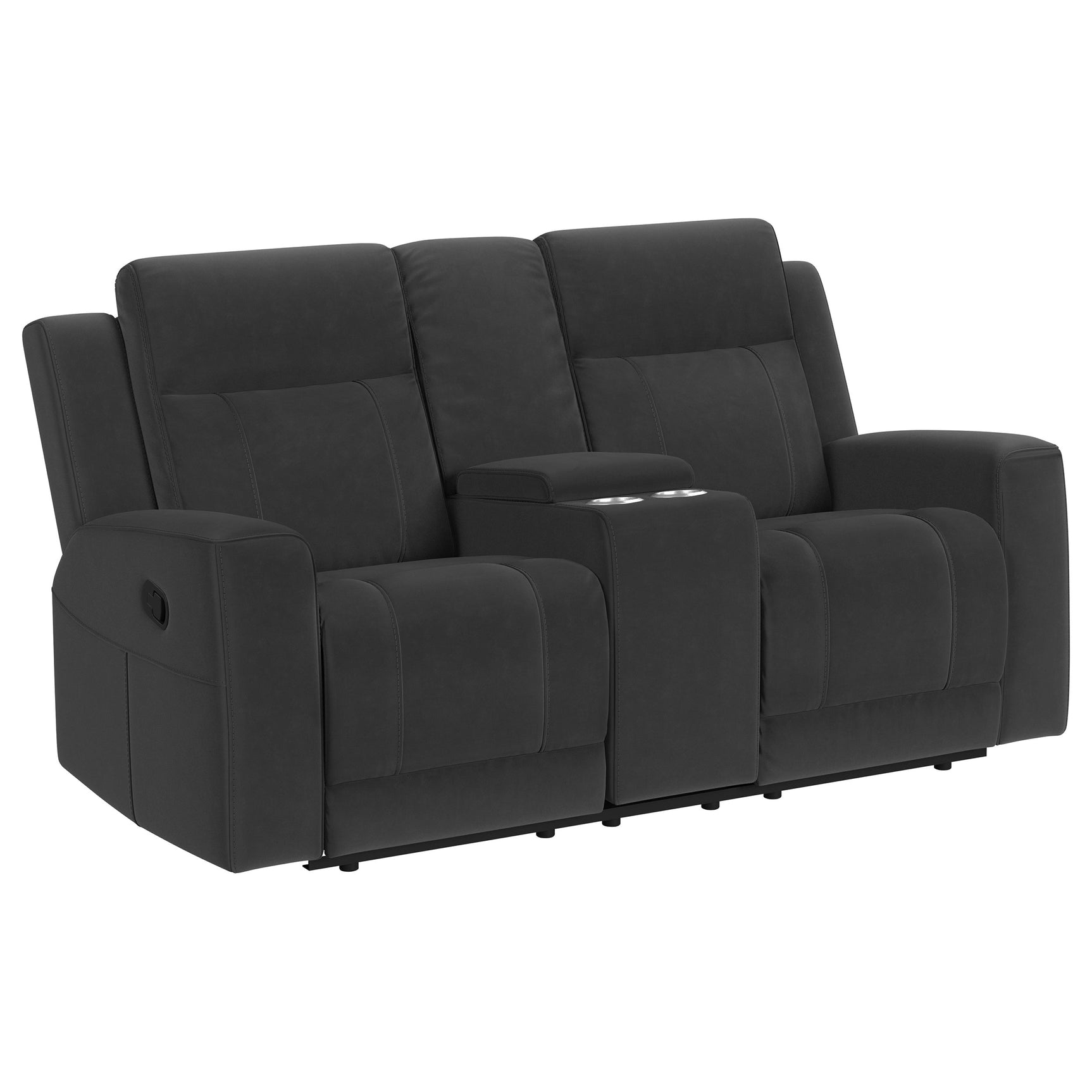 Brentwood Dark Charcoal 3-piece Upholstered Reclining Sofa Set - Ornate Home