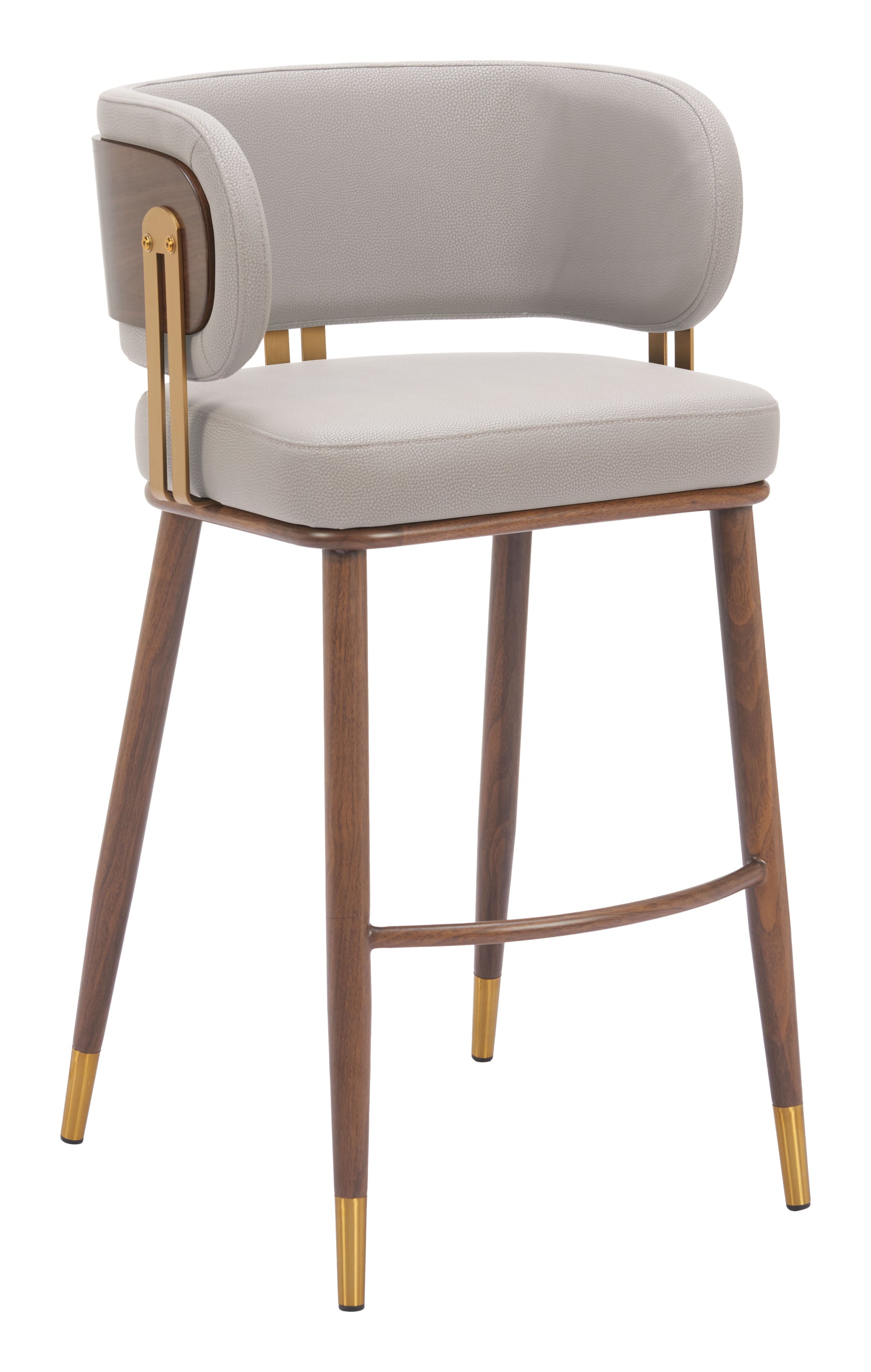 Brew Beige & Walnut Barstool - Ornate Home